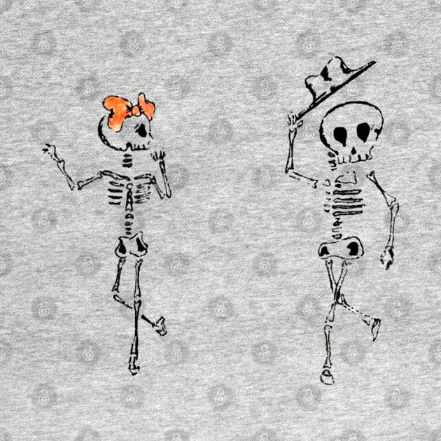 Skelly Lady And Gentleman HandDrawn Sketch by JammyPants
